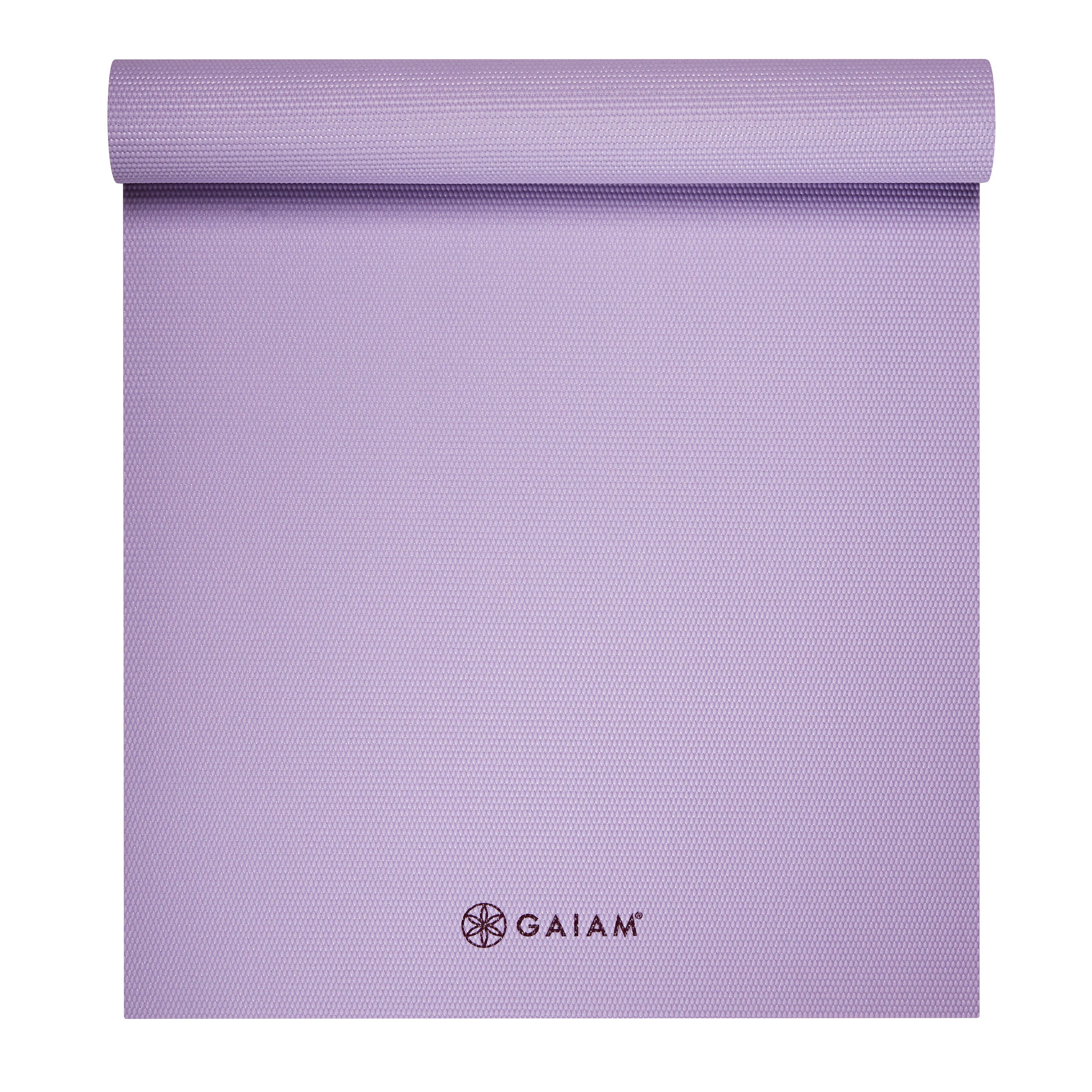 Gaiam Classic Solid Color Yoga Mat (5mm) New Lilac top rolled